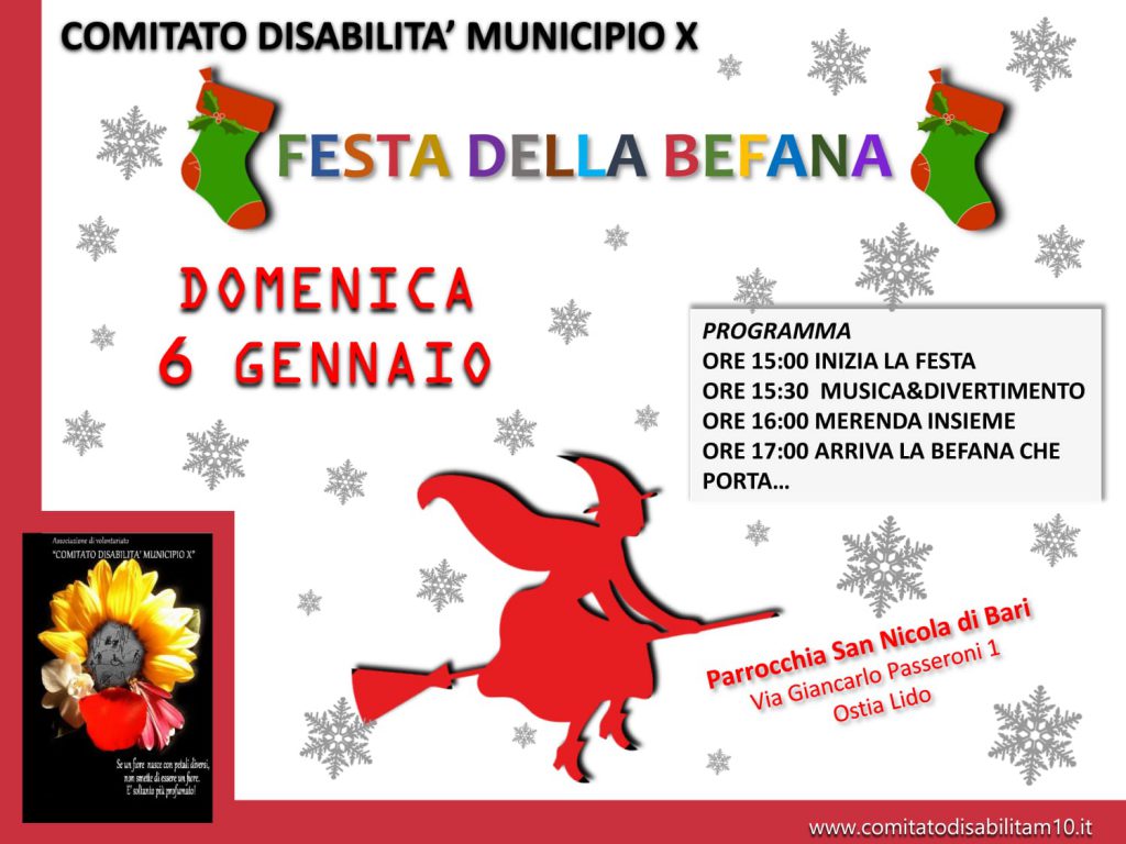 Locandina festa della Befana 2019